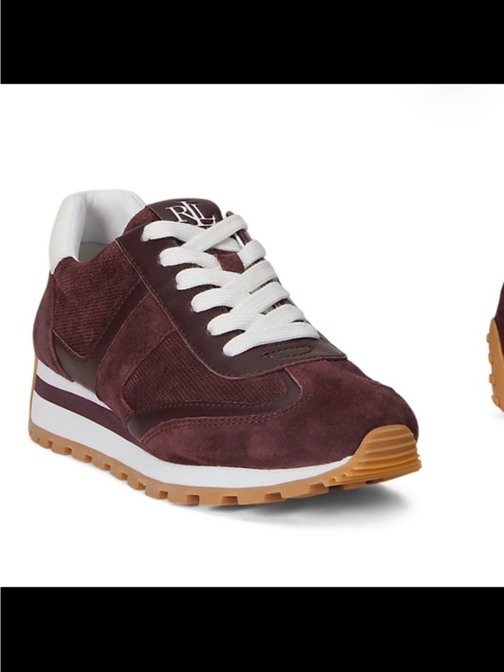NWB Lauren Ralph Lauren women’s dani lace up sneakers dark garnet suede size 6